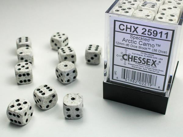 DADOS CHESSEX 12MM D6 SPECKLED ARTIC CAMO