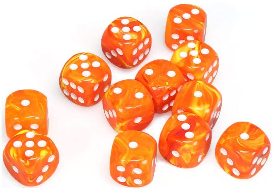 DADOS CHESSEX VORTEX SOLAR/WHITE D6 16MM