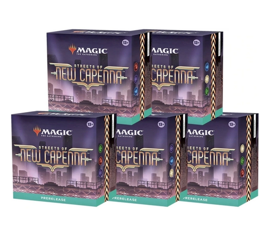Mtg Pre release New Capenna Promo Pack x 5 + 10 set booster