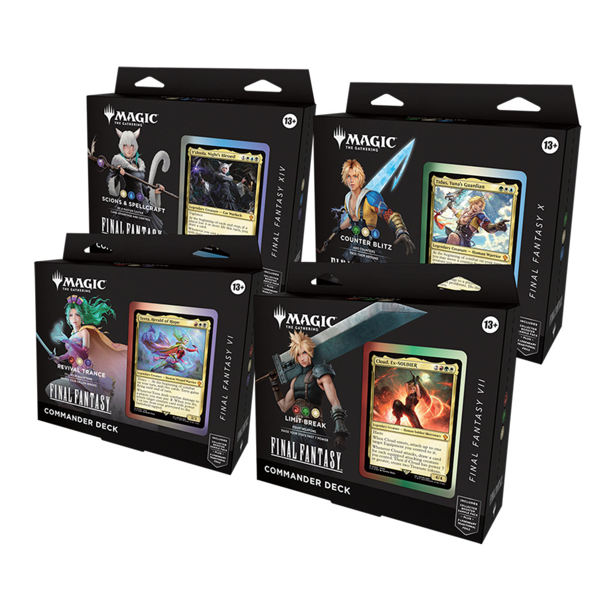 Mtg - Final Fantasy - Commander Decks Pack x 4 - Ingles & Español