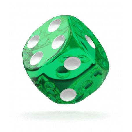 OAKIE DOAKIE DICE DADOS D6 12 MM TRANSLUCENT - GREEN (36)