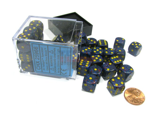 DADOS CHESSEX 12 MM TWILIGHT SPECKLED