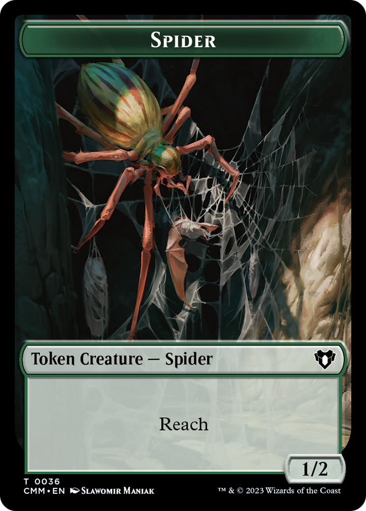 Wurm // Spider Double-Sided Token [Commander Masters Tokens] 