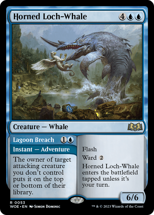 Horned Loch-Whale // Lagoon Breach [Wilds of Eldraine] - Español