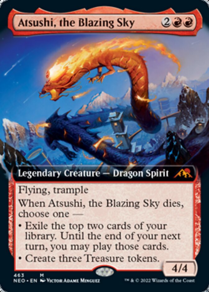 Atsushi, the Blazing Sky (Extended Art) [Kamigawa: Neon Dynasty] 