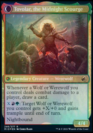 Tovolar, Dire Overlord // Tovolar, the Midnight Scourge [Innistrad: Midnight Hunt Prerelease Promos] 