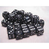 DADOS CHESSEX 12MM BLACK/WHITE OPAQUE