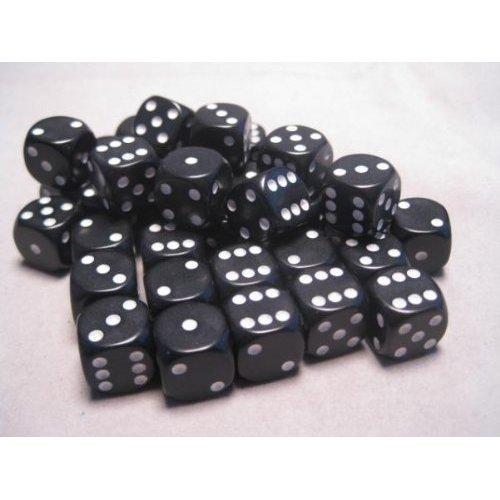 DADOS CHESSEX 12MM BLACK/WHITE OPAQUE