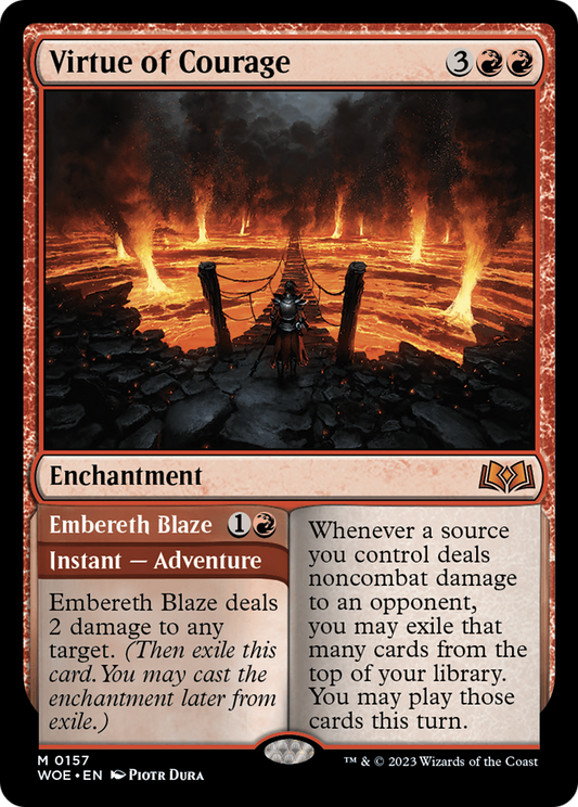 Virtue of Courage // Embereth Blaze [Wilds of Eldraine] - Español