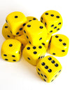 DADOS CHESSEX OPAQUE YELLOW/BLACK D6 16MM   