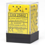 DADOS CHESSEX 12MM YELLOW/BLACK OPAQUE