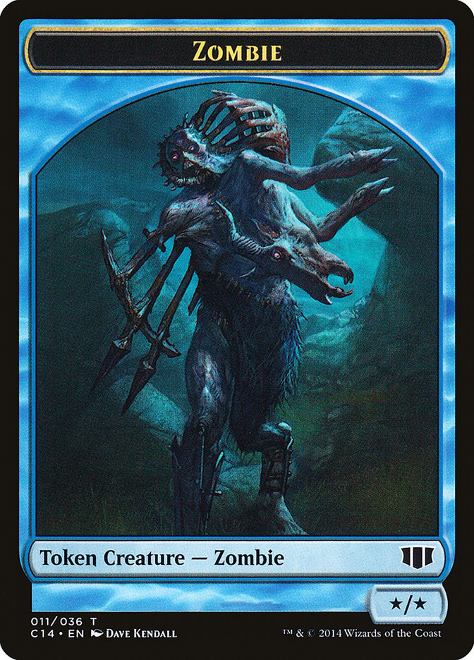 Teferi, Temporary Archmage Emblem // Zombie (011/036) Double-Sided Token [Commander 2014 Tokens] 