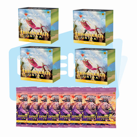 Combo 4 Kit De Presentacion At Home Dominaria Unida + 8 Sobres De Edicion (Preventa)