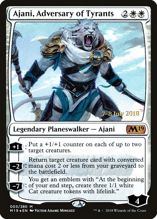 Ajani, Adversary of Tyrants [Core Set 2019 Prerelease Promos] 