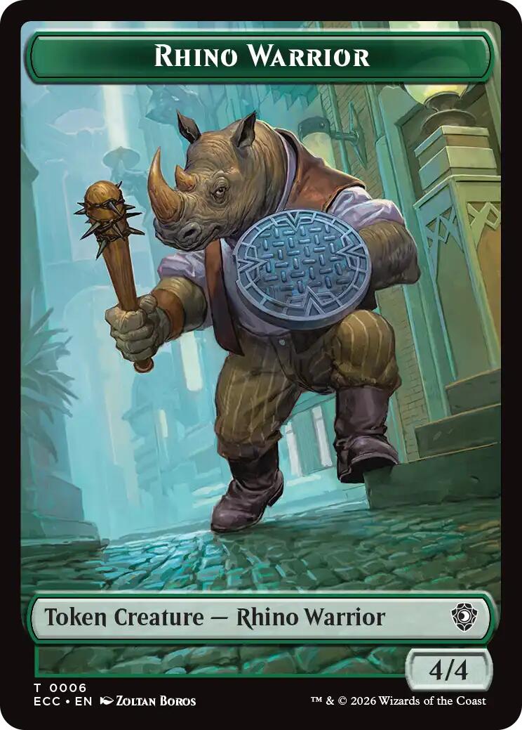 Rhino Warrior // Elemental (0009) Double-Sided Token [Lorwyn Eclipsed Tokens]