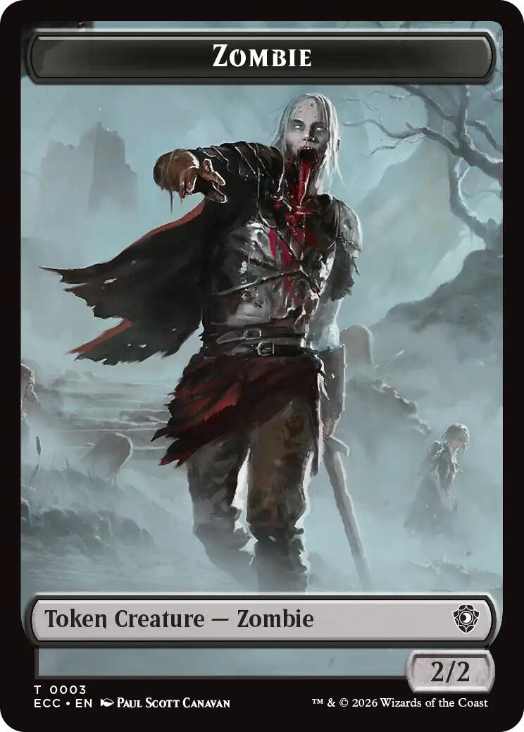 Zombie // Elf Warrior Double-Sided Token [Lorwyn Eclipsed Tokens]