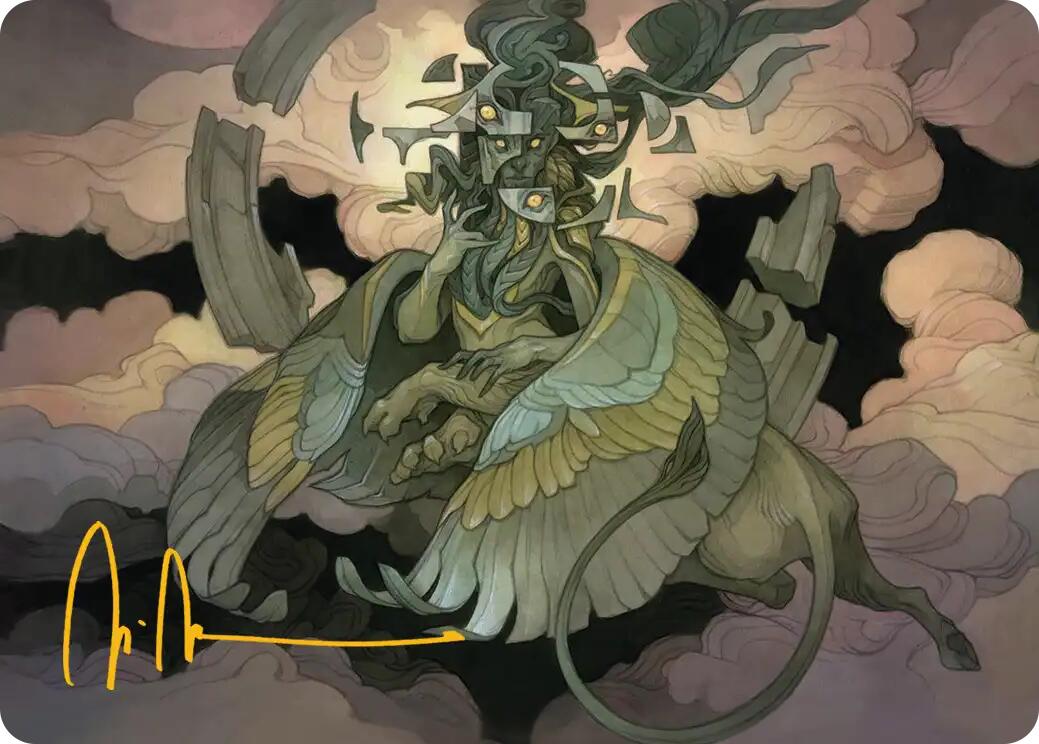 Sphinx of False Conclusions Art Card (Gold-Stamped Signature) [Reality Fracture Art Series]