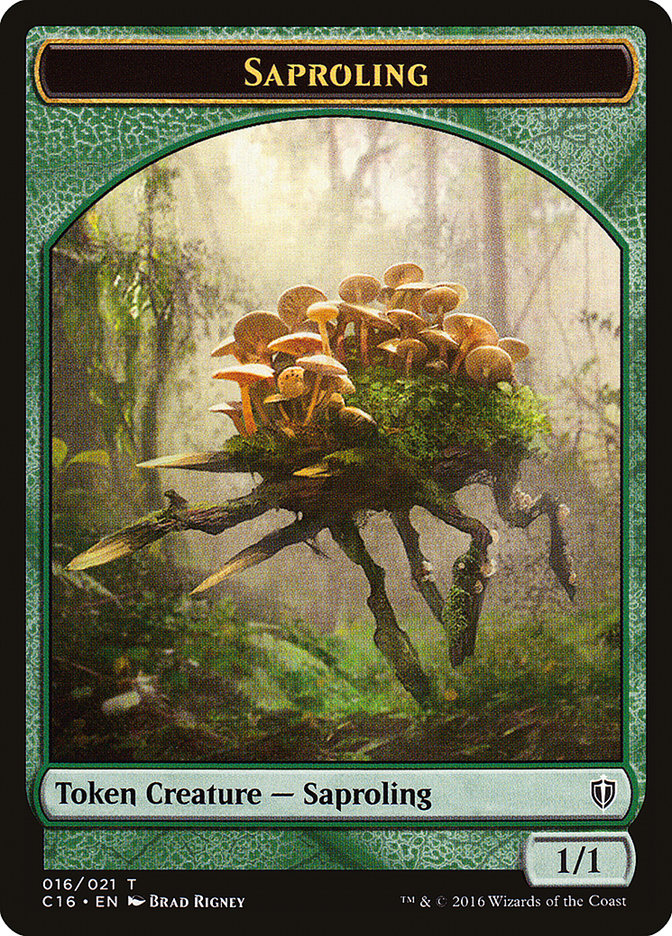 Bird (002) // Saproling (016) Double-Sided Token [Commander 2016 Tokens] 