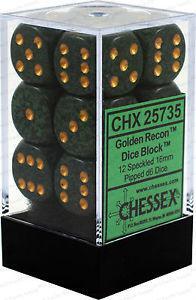 DADOS CHESSEX SPECKLED GOLDEN RECON D6 16MM 