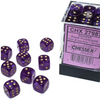 DADOS CHESSEX BOREALIS LUMINARY ROYAL PURPLE/GOLD D6 12MM 