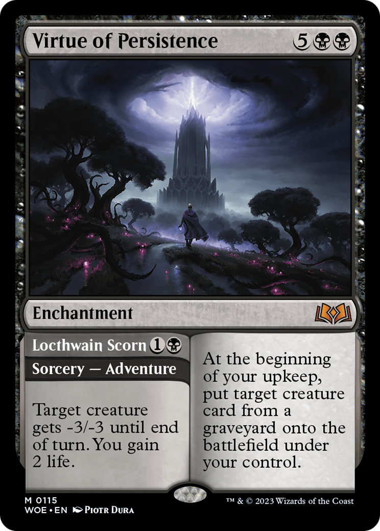 Virtue of Persistence // Locthwain Scorn [Wilds of Eldraine] - Español