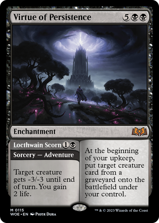 Virtue of Persistence // Locthwain Scorn [Wilds of Eldraine] - Español