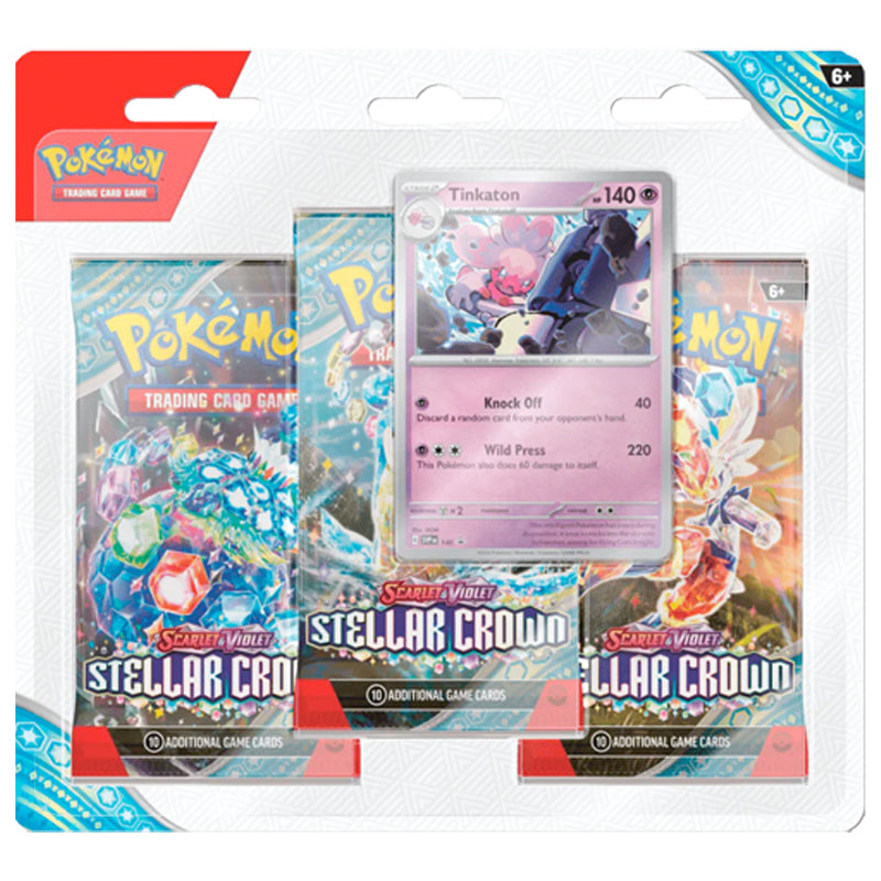 Pokémon – Scarlet & Violet Stellar Crown – 3-Pack Blister – Ingles