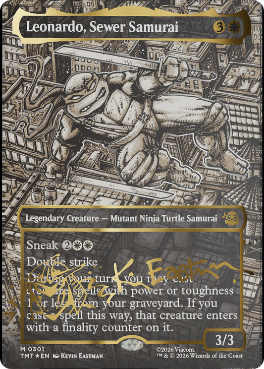 Leonardo, Sewer Samurai (Borderless) (Gold-Stamped Signature) [Teenage Mutant Ninja Turtles]