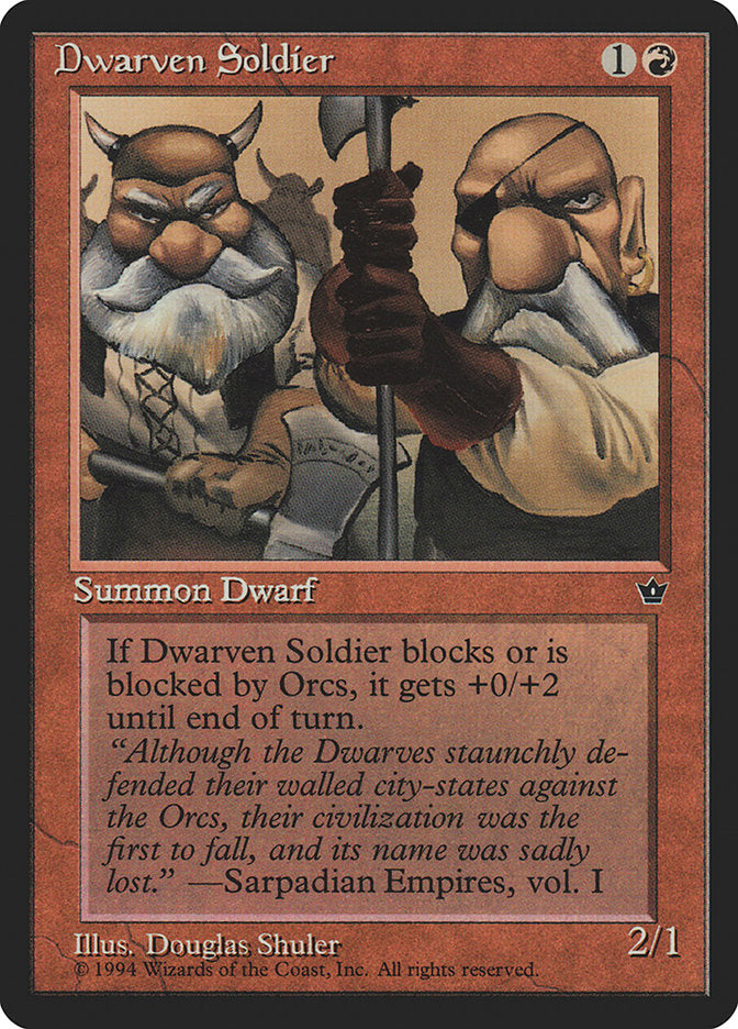 Dwarven Soldier (Douglas Shuler) [Fallen Empires] 