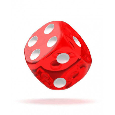 OAKIE DOAKIE DICE DADOS D6 12 MM TRANSLUCENT - RED (36)