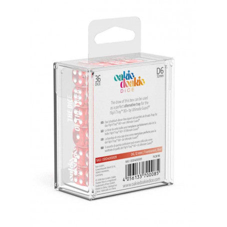 OAKIE DOAKIE DICE DADOS D6 12 MM TRANSLUCENT - RED (36)
