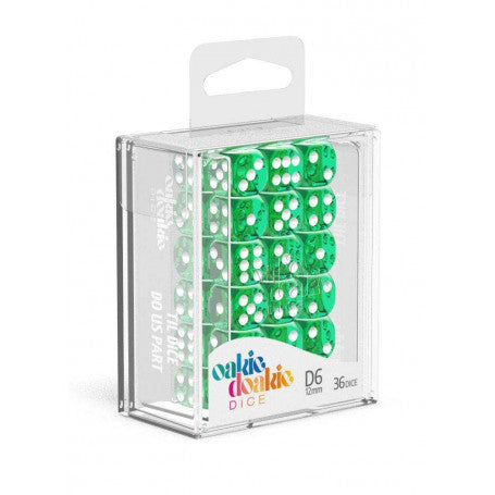 OAKIE DOAKIE DICE DADOS D6 12 MM TRANSLUCENT - GREEN (36)