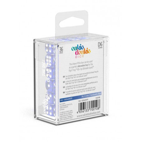 OAKIE DOAKIE DICE DADOS D6 12 MM TRANSLUCENT - BLUE (36)