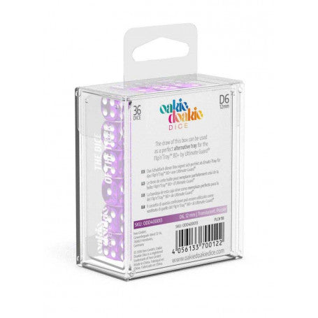 OAKIE DOAKIE DICE DADOS D6 12 MM TRANSLUCENT - PURPLE (36)