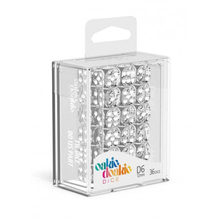 OAKIE DOAKIE DICE DADOS D6 12 MM TRANSLUCENT - CLEAR (36)
