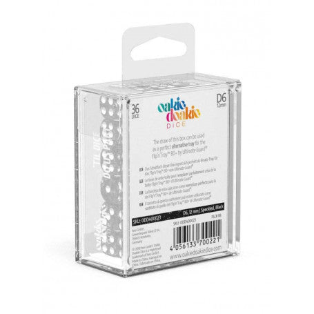 OAKIE DOAKIE DICE DADOS D6 12 MM SPECKLED - NEGRO (36)