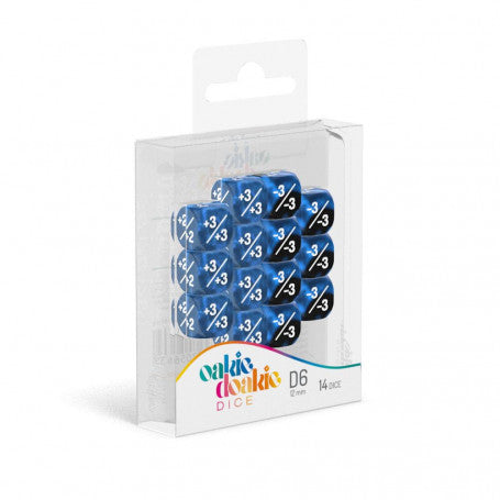 OAKIE DOAKIE DICE DICE D6 12 MM MÁRMOL / GEMIDICE POSITIVO Y NEGATIVO - AZUL