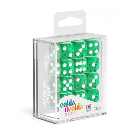 OAKIE DOAKIE DICE DADOS D6 12 MM TRANSLUCENT - GREEN (36)