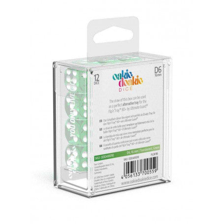 OAKIE DOAKIE DICE DADOS D6 12 MM TRANSLUCENT - GREEN (36)