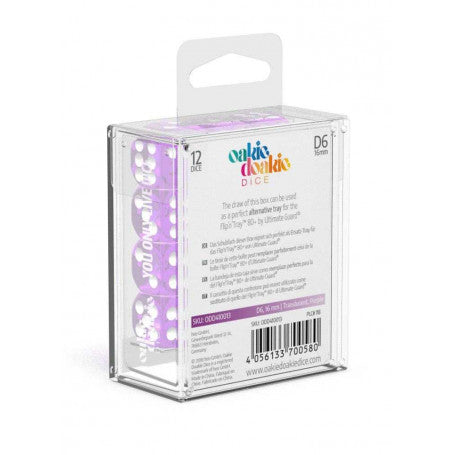 OAKIE DOAKIE DICE DADOS D6 16 MM TRANSLUCENT - PÚRPURA