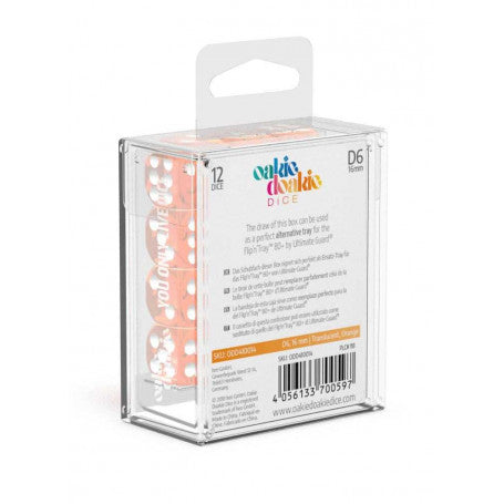 OAKIE DOAKIE DICE DADOS D6 16 MM TRANSLUCENT - NARANJA