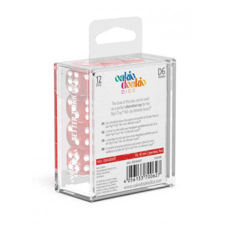 OAKIE DOAKIE DICE DADOS D6 16 MM SPECKLED - ROJO