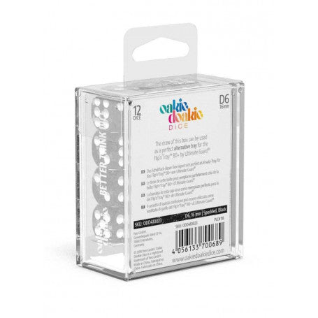 OAKIE DOAKIE DICE DADOS D6 16 MM SPECKLED - NEGRO