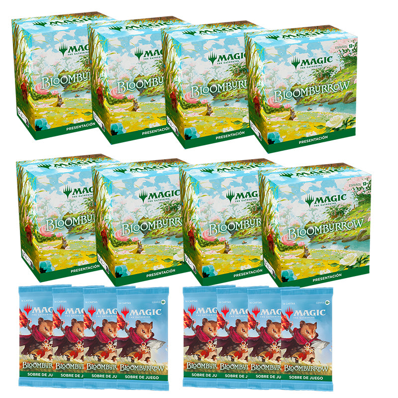 Mtg Combo 8 Kits Prerelease At Home + 16 Sobres De Juego – Bloomburrow – Español