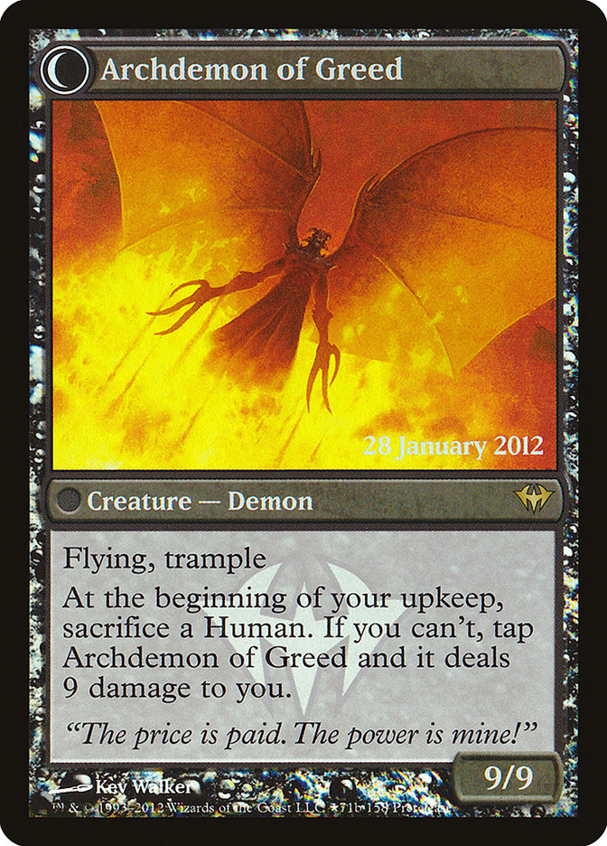 Ravenous Demon // Archdemon of Greed - Español [Dark Ascension Prerelease Promos]