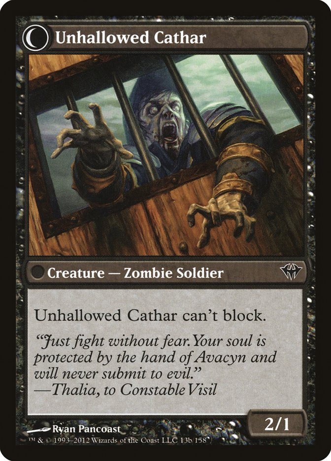 Loyal Cathar // Unhallowed Cathar [Dark Ascension] 