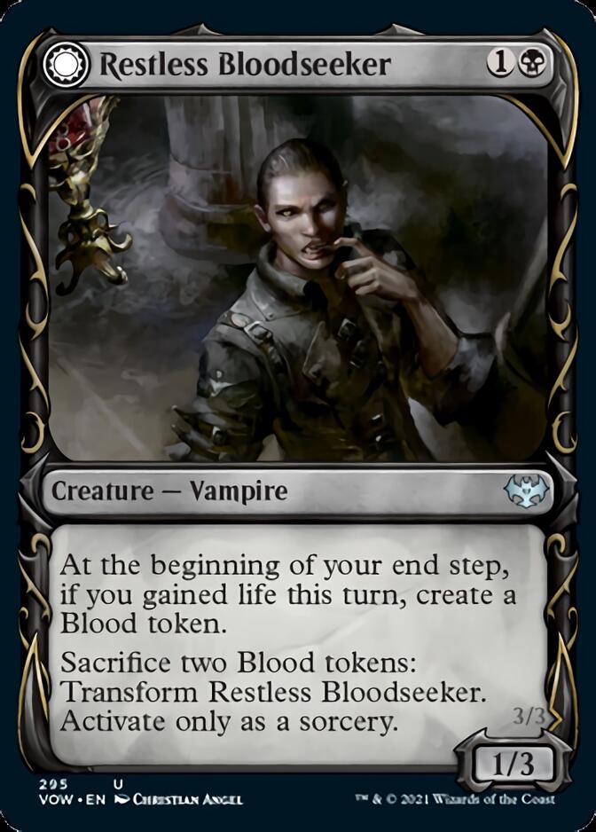 Restless Bloodseeker // Bloodsoaked Reveler (Showcase Fang Frame) [Innistrad: Crimson Vow]