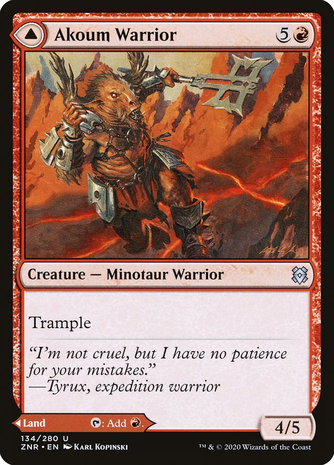 Akoum Warrior // Akoum Teeth [Zendikar Rising] 