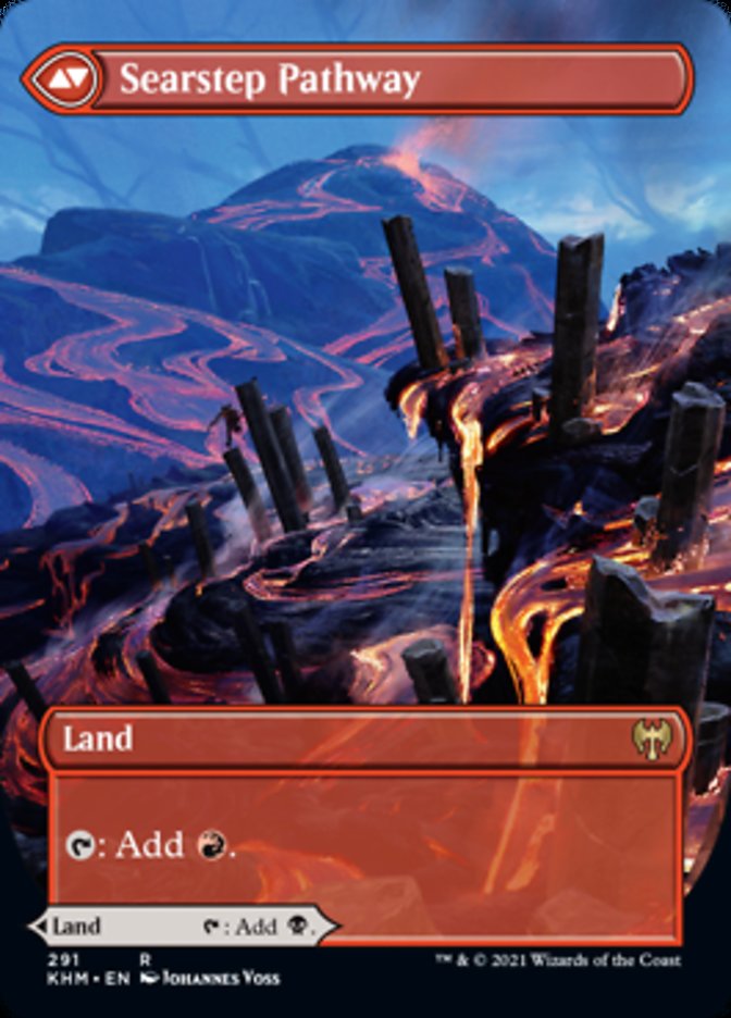 Blightstep Pathway // Searstep Pathway (Borderless Alternate Art) [Kaldheim] - Español