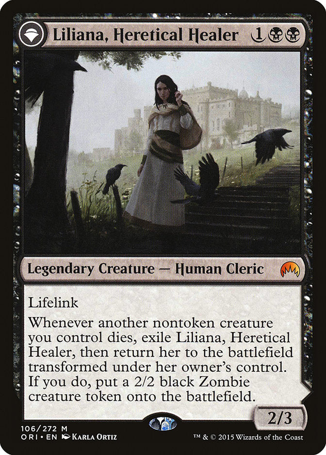 Liliana, Heretical Healer // Liliana, Defiant Necromancer - Español [Magic Origins]